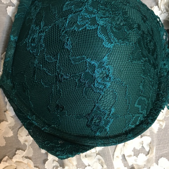 Hi Apex lace push-up underwire bra teal 34A 36D - Picture 2 of 6